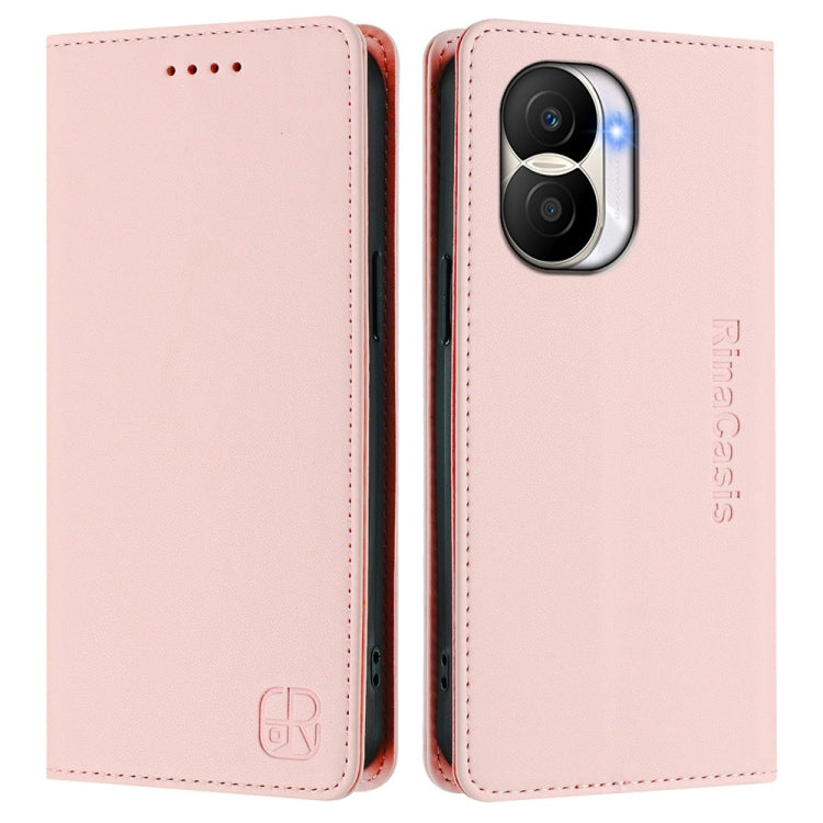 For Honor X40i RC01 Dual-Folded Magnetic Suction RFID Leather Phone Case