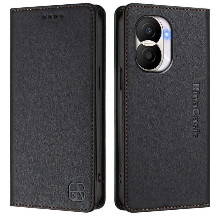 For Honor X40i RC01 Dual-Folded Magnetic Suction RFID Leather Phone Case