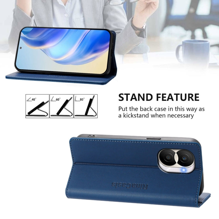 For Honor X40i RC01 Dual-Folded Magnetic Suction RFID Leather Phone Case