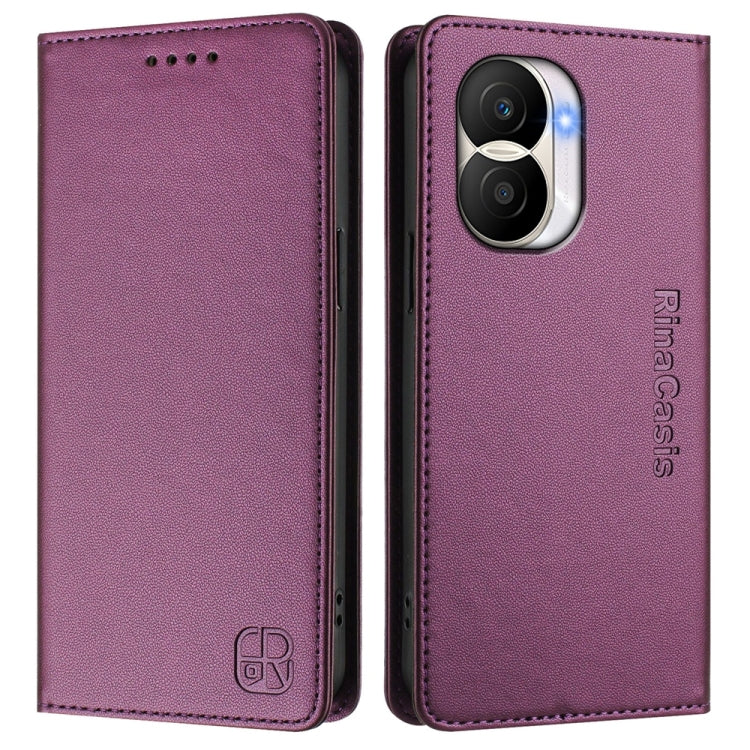 For Honor X40i RC01 Dual-Folded Magnetic Suction RFID Leather Phone Case