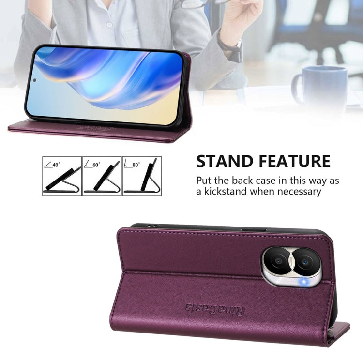 For Honor X40i RC01 Dual-Folded Magnetic Suction RFID Leather Phone Case