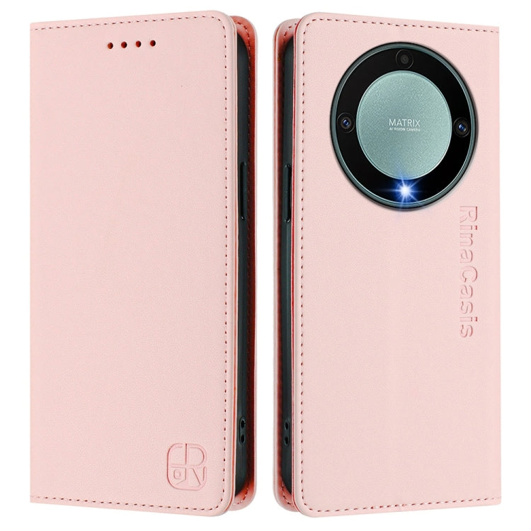 For Honor X40 / X9a / Magic5 Lite RC01 Dual-Folded Magnetic Suction RFID Leather Phone Case
