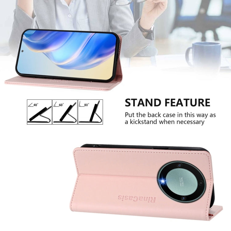 For Honor X40 / X9a / Magic5 Lite RC01 Dual-Folded Magnetic Suction RFID Leather Phone Case