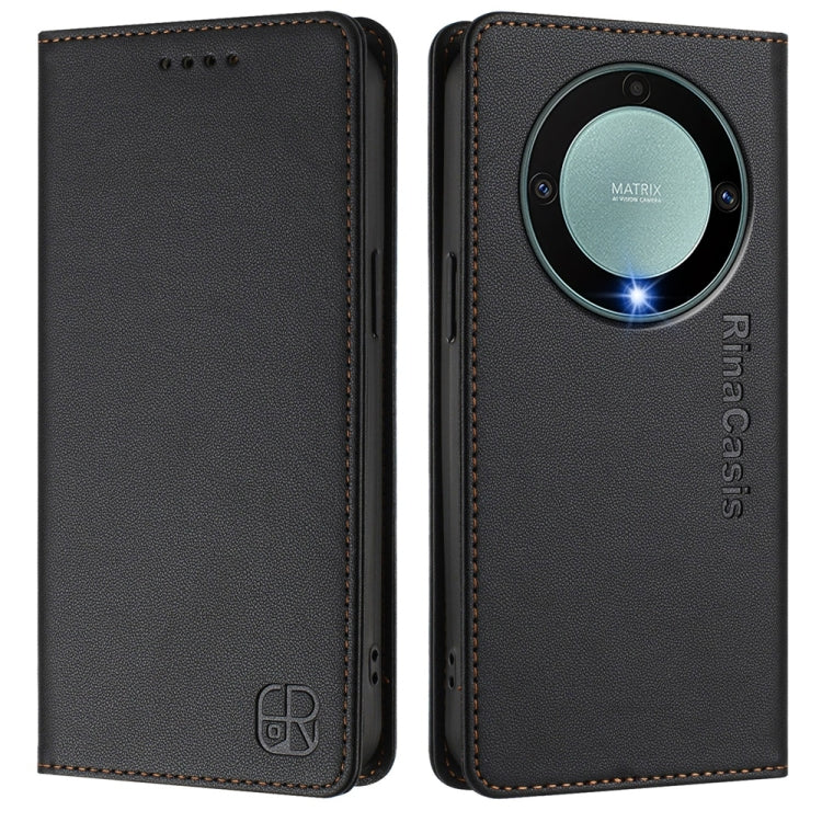 For Honor X40 / X9a / Magic5 Lite RC01 Dual-Folded Magnetic Suction RFID Leather Phone Case