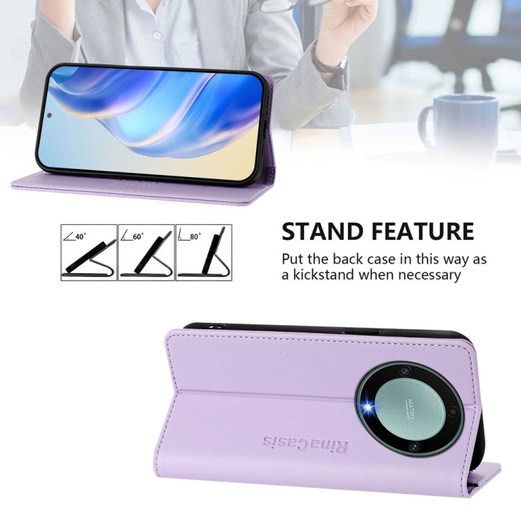 For Honor X40 / X9a / Magic5 Lite RC01 Dual-Folded Magnetic Suction RFID Leather Phone Case