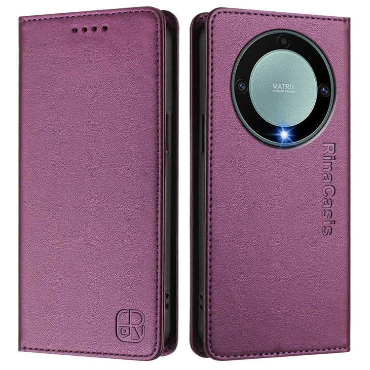 For Honor X40 / X9a / Magic5 Lite RC01 Dual-Folded Magnetic Suction RFID Leather Phone Case