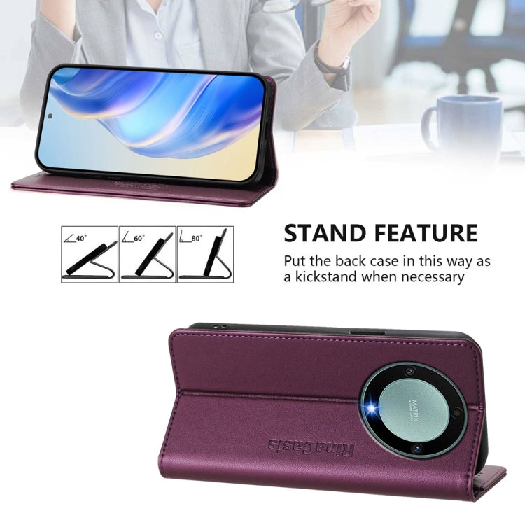 For Honor X40 / X9a / Magic5 Lite RC01 Dual-Folded Magnetic Suction RFID Leather Phone Case