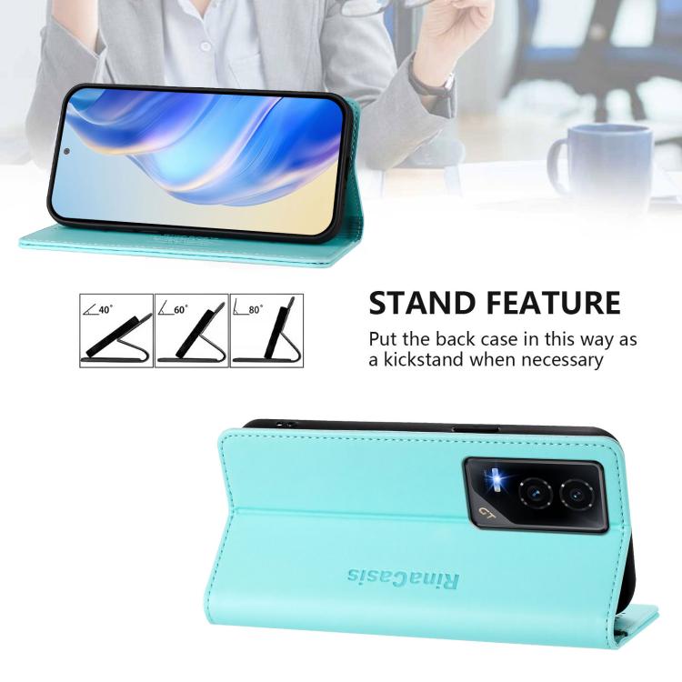 For Honor GT RC01 Dual-Folded Magnetic Suction RFID Leather Phone Case