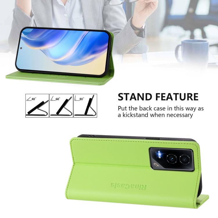 For Honor GT RC01 Dual-Folded Magnetic Suction RFID Leather Phone Case