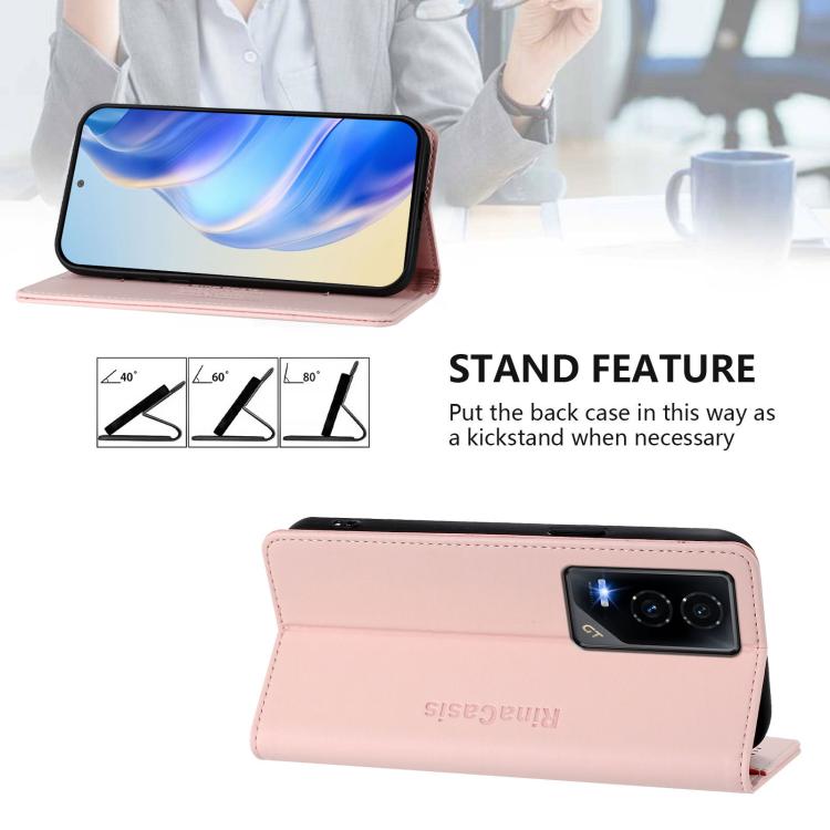For Honor GT RC01 Dual-Folded Magnetic Suction RFID Leather Phone Case