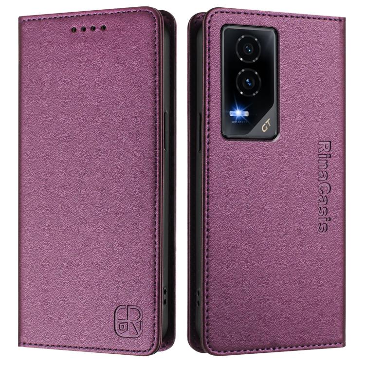For Honor GT RC01 Dual-Folded Magnetic Suction RFID Leather Phone Case