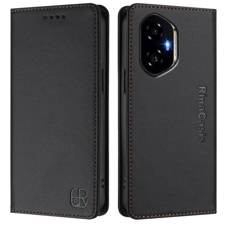 For Honor 300 RC01 Dual-Folded Magnetic Suction RFID Leather Phone Case