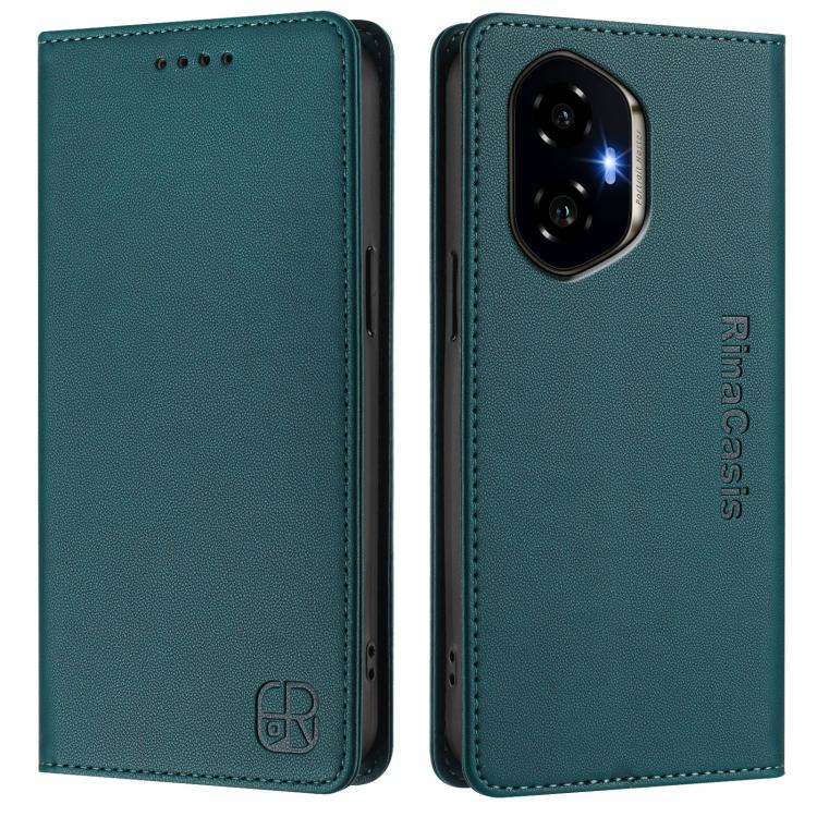 For Honor 300 RC01 Dual-Folded Magnetic Suction RFID Leather Phone Case
