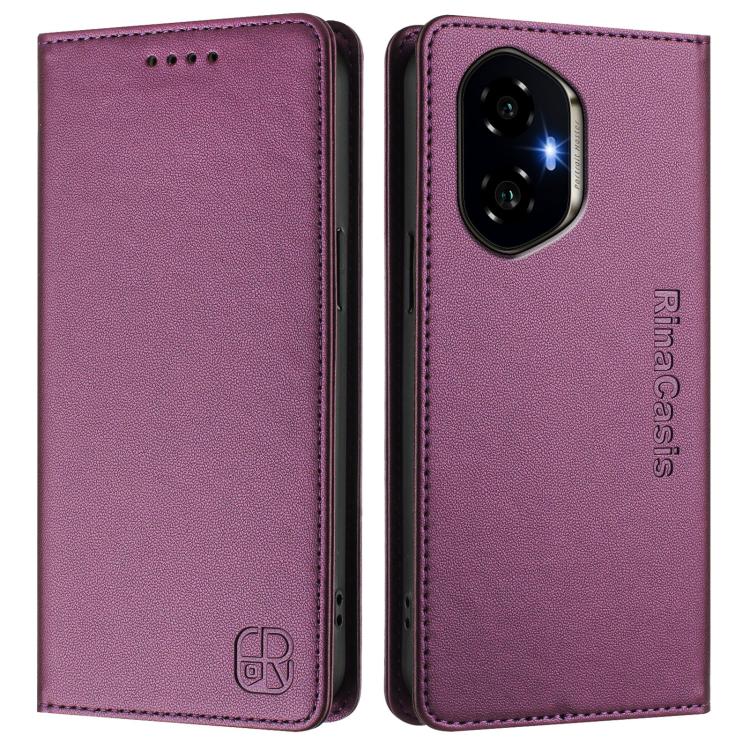 For Honor 300 RC01 Dual-Folded Magnetic Suction RFID Leather Phone Case