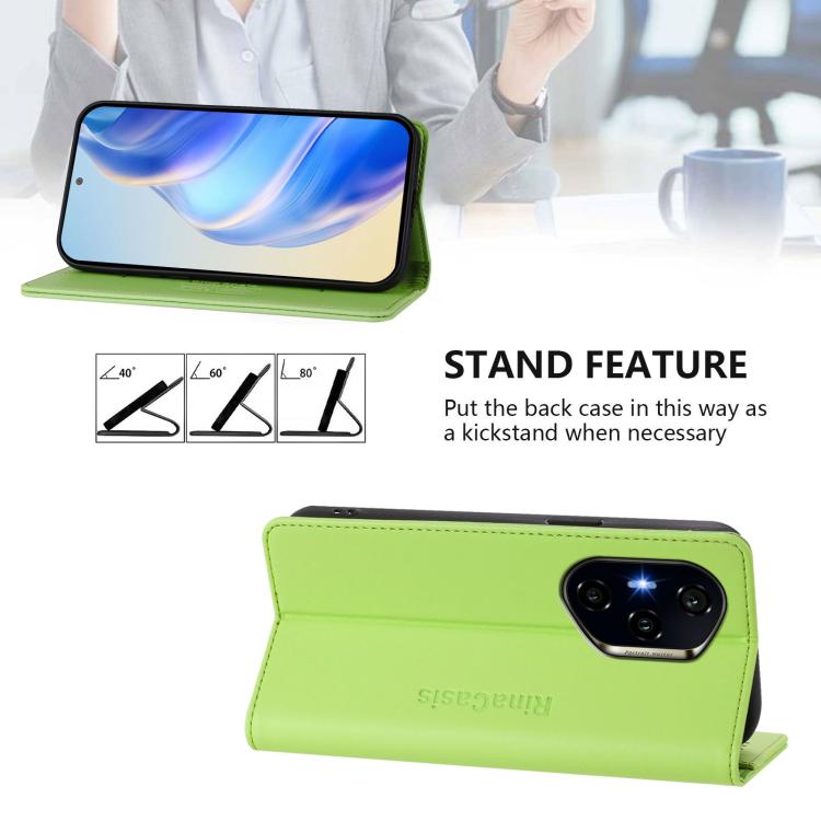For Honor 300 Pro / 300 Ultra RC01 Dual-Folded Magnetic Suction RFID Leather Phone Case