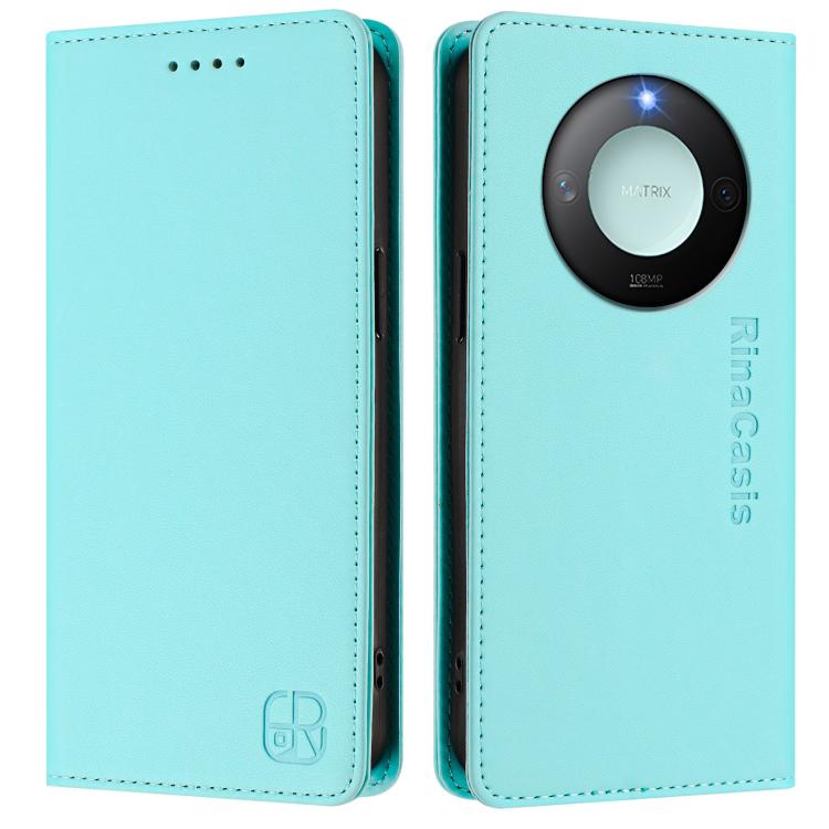 For Honor X60 / X9c Smart RC01 Dual-Folded Magnetic Suction RFID Leather Phone Case