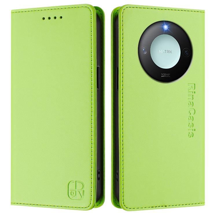 For Honor X60 / X9c Smart RC01 Dual-Folded Magnetic Suction RFID Leather Phone Case
