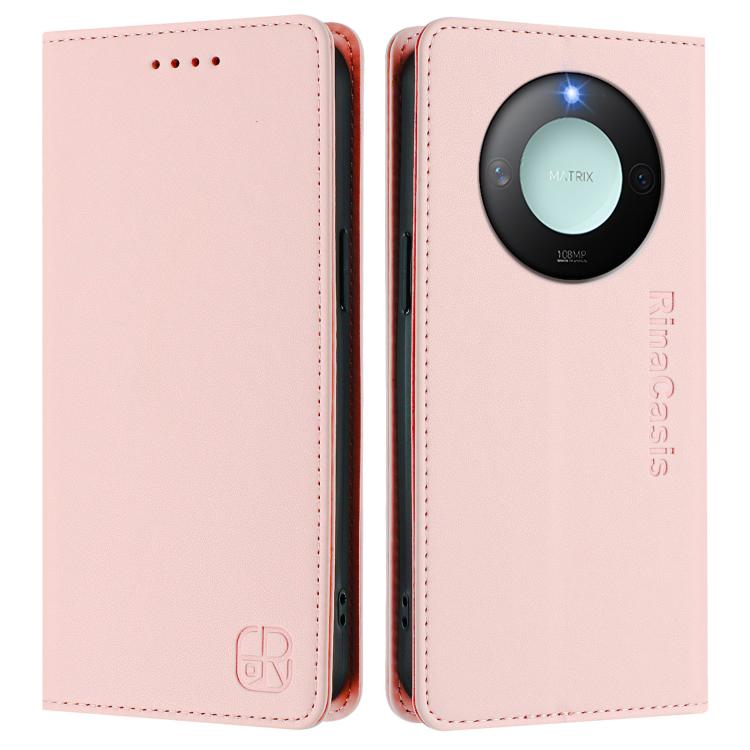 For Honor X60 / X9c Smart RC01 Dual-Folded Magnetic Suction RFID Leather Phone Case