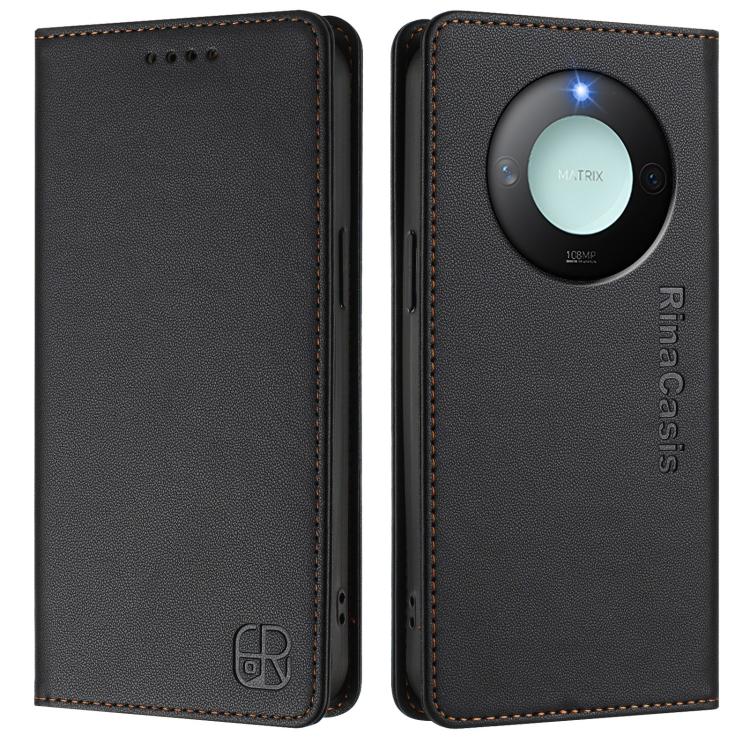 For Honor X60 / X9c Smart RC01 Dual-Folded Magnetic Suction RFID Leather Phone Case