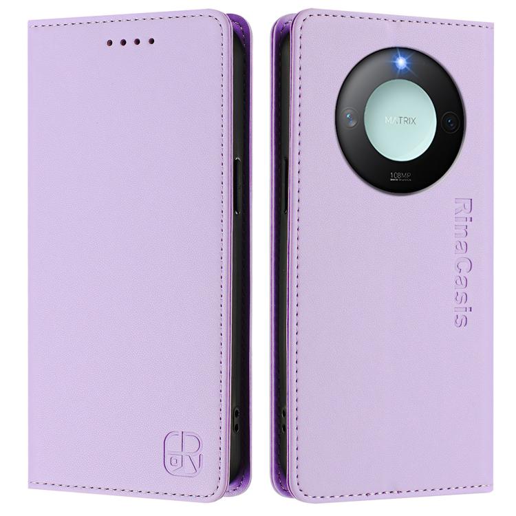 For Honor X60 / X9c Smart RC01 Dual-Folded Magnetic Suction RFID Leather Phone Case