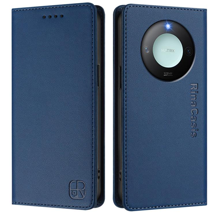 For Honor X60 / X9c Smart RC01 Dual-Folded Magnetic Suction RFID Leather Phone Case