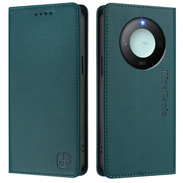 For Honor X60 / X9c Smart RC01 Dual-Folded Magnetic Suction RFID Leather Phone Case