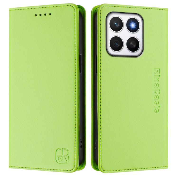 For Honor X8c 4G RC01 Dual-Folded Magnetic Suction RFID Leather Phone Case