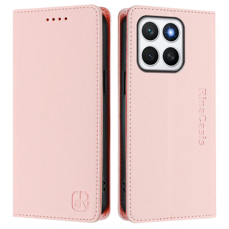 For Honor X8c 4G RC01 Dual-Folded Magnetic Suction RFID Leather Phone Case