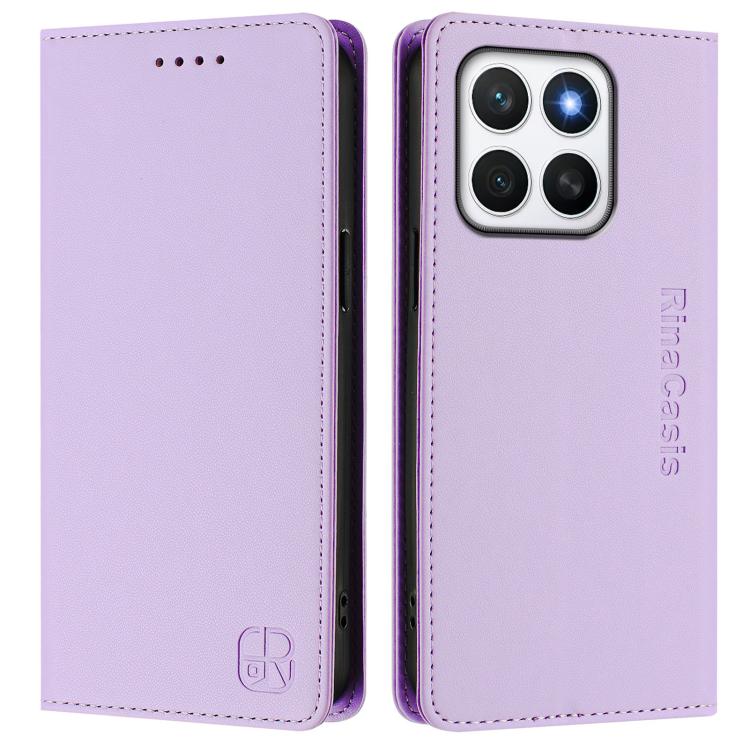 For Honor X8c 4G RC01 Dual-Folded Magnetic Suction RFID Leather Phone Case