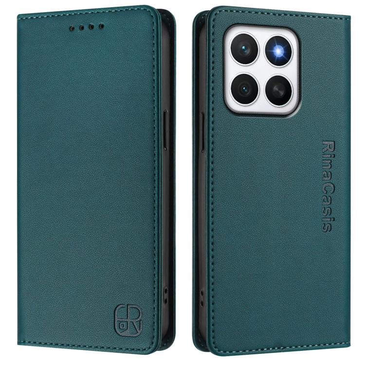 For Honor X8c 4G RC01 Dual-Folded Magnetic Suction RFID Leather Phone Case