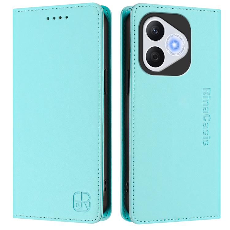For Honor 400 Lite Global RC01 Dual-Folded Magnetic Suction RFID Leather Phone Case
