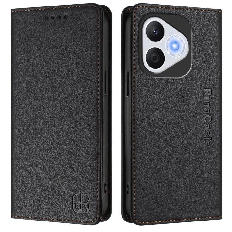 For Honor 400 Lite Global RC01 Dual-Folded Magnetic Suction RFID Leather Phone Case