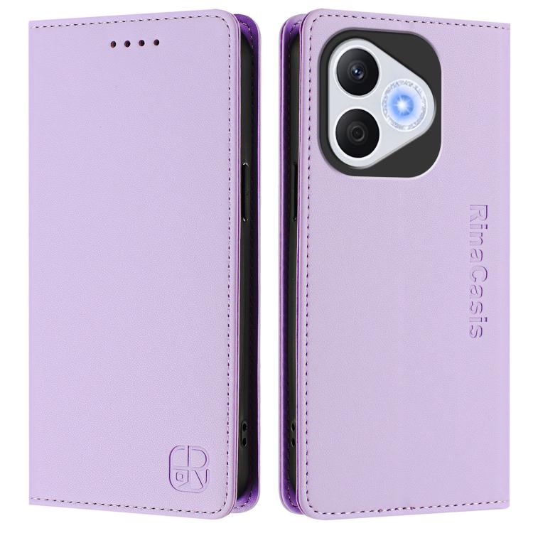 For Honor 400 Lite Global RC01 Dual-Folded Magnetic Suction RFID Leather Phone Case