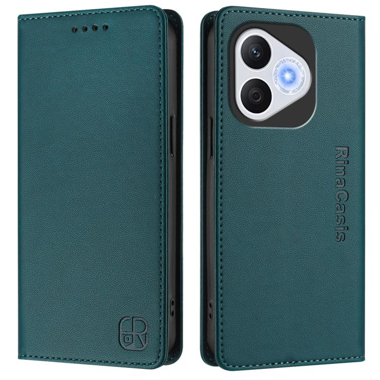 For Honor 400 Lite Global RC01 Dual-Folded Magnetic Suction RFID Leather Phone Case