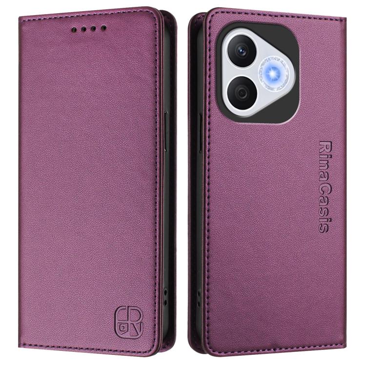 For Honor 400 Lite Global RC01 Dual-Folded Magnetic Suction RFID Leather Phone Case