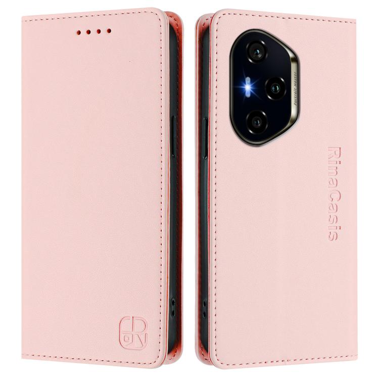 For Honor 400 Global 156.5mm RC01 Dual-Folded Magnetic Suction RFID Leather Phone Case
