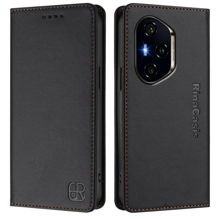 For Honor 400 Global 156.5mm RC01 Dual-Folded Magnetic Suction RFID Leather Phone Case