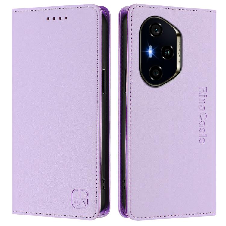 For Honor 400 Global 156.5mm RC01 Dual-Folded Magnetic Suction RFID Leather Phone Case