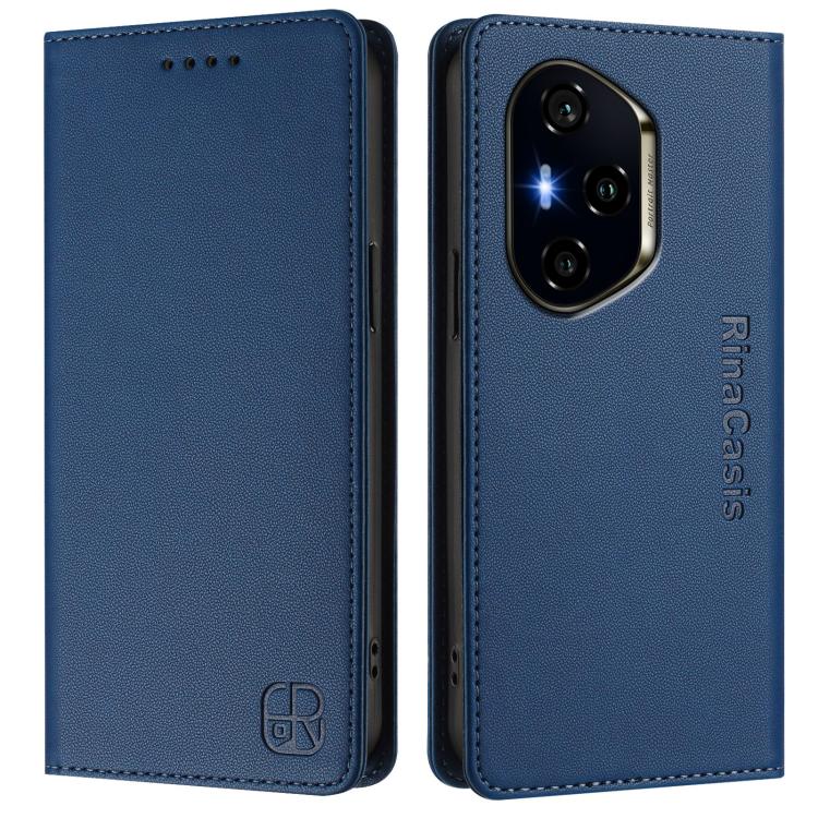 For Honor 400 Global 156.5mm RC01 Dual-Folded Magnetic Suction RFID Leather Phone Case