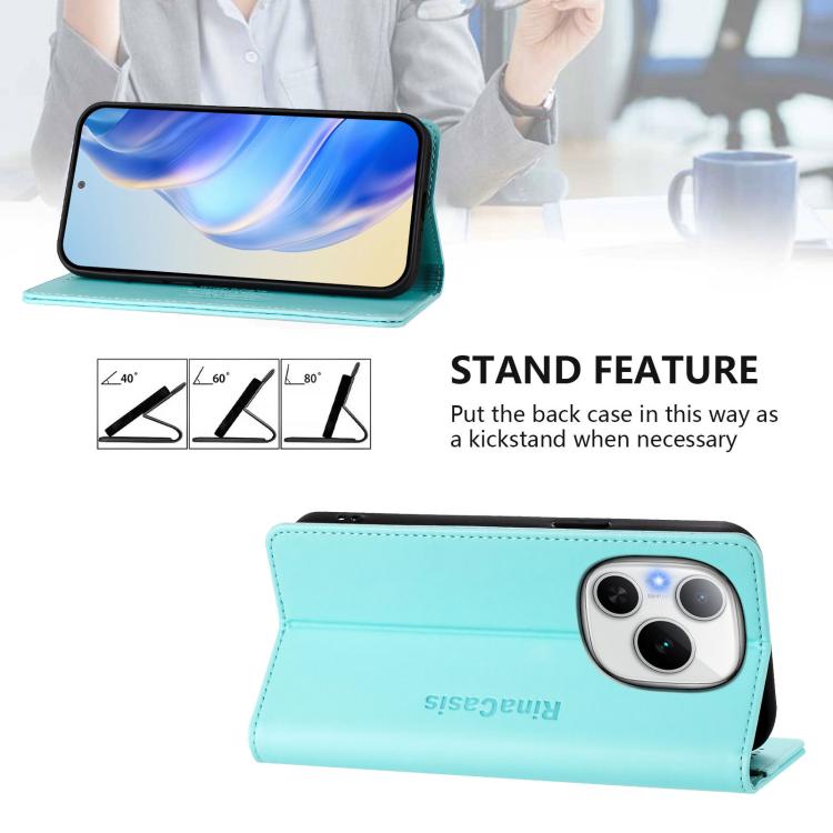 For Honor Power RC01 Dual-Folded Magnetic Suction RFID Leather Phone Case