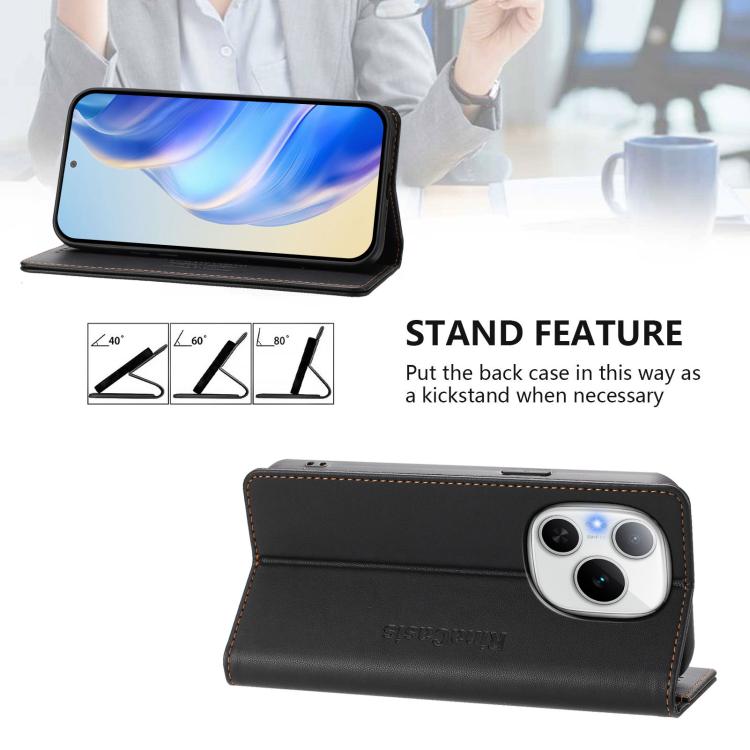 For Honor Power RC01 Dual-Folded Magnetic Suction RFID Leather Phone Case