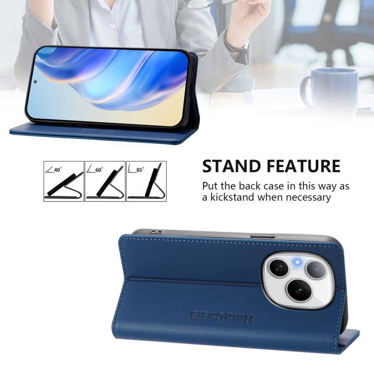 For Honor Power RC01 Dual-Folded Magnetic Suction RFID Leather Phone Case