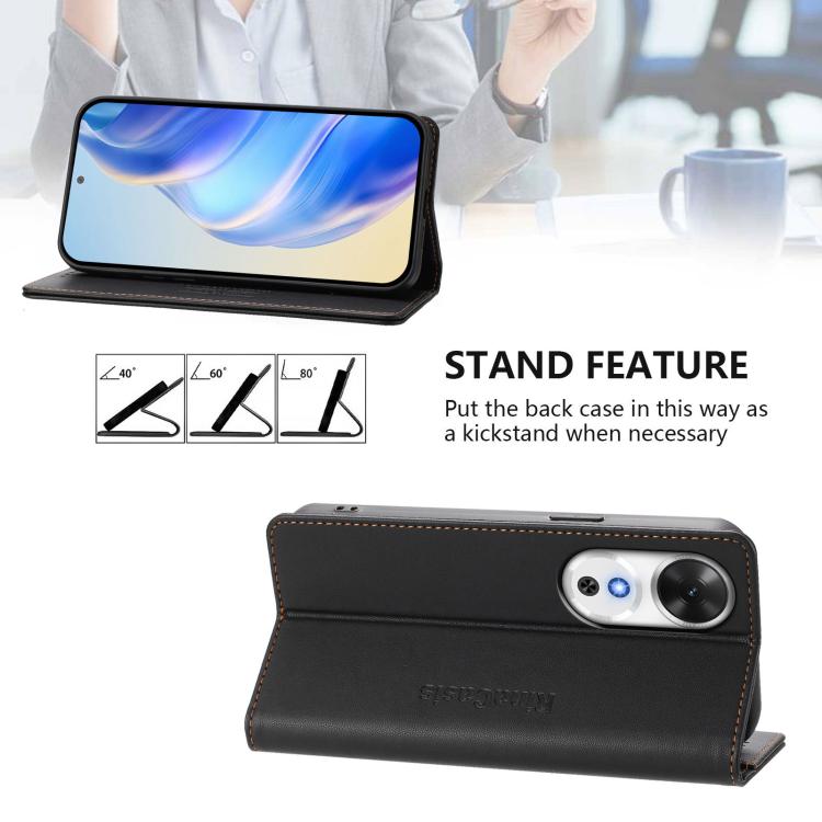 For Honor Play 60 RC01 Dual-Folded Magnetic Suction RFID Leather Phone Case