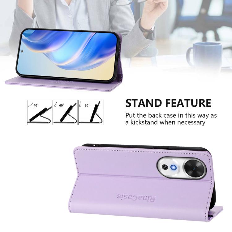 For Honor Play 60 RC01 Dual-Folded Magnetic Suction RFID Leather Phone Case