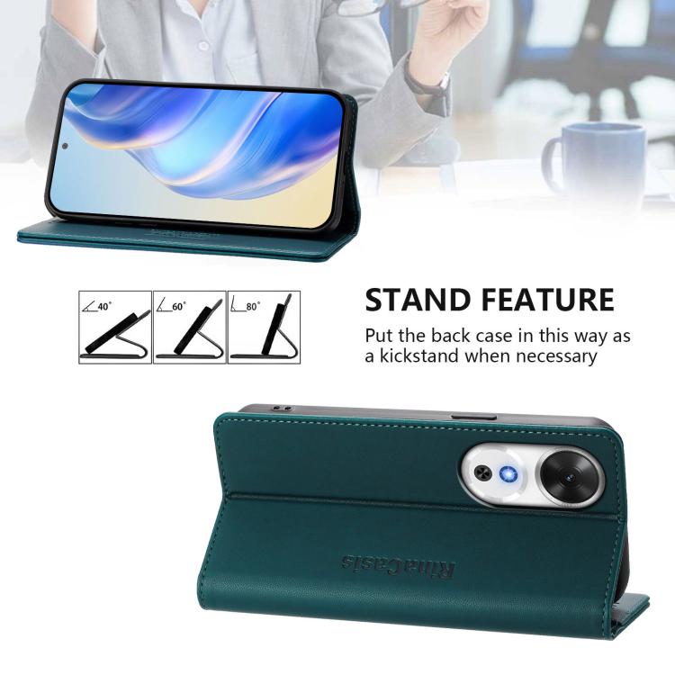 For Honor Play 60 RC01 Dual-Folded Magnetic Suction RFID Leather Phone Case