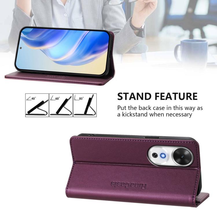 For Honor Play 60 RC01 Dual-Folded Magnetic Suction RFID Leather Phone Case
