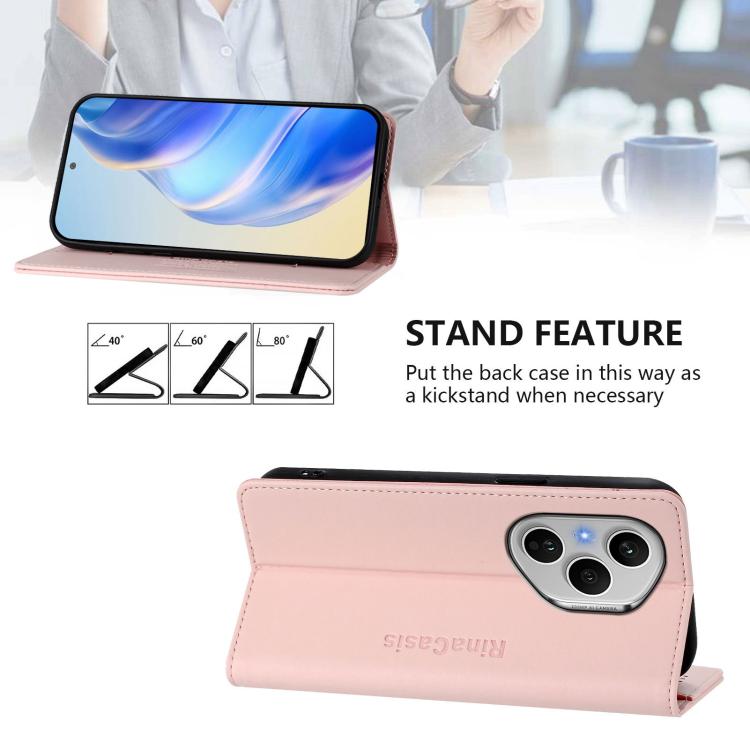 For Honor 400 Pro Global 160.8mm RC01 Dual-Folded Magnetic Suction RFID Leather Phone Case