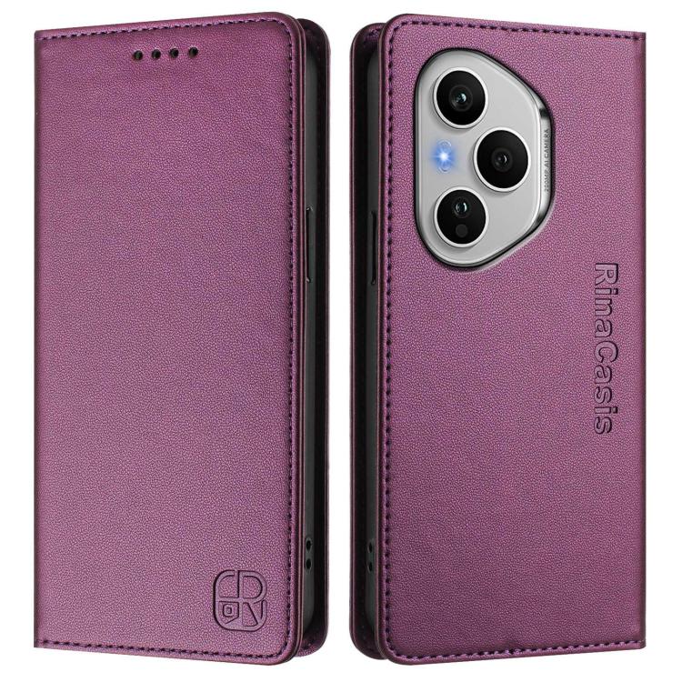 For Honor 400 Pro Global 160.8mm RC01 Dual-Folded Magnetic Suction RFID Leather Phone Case
