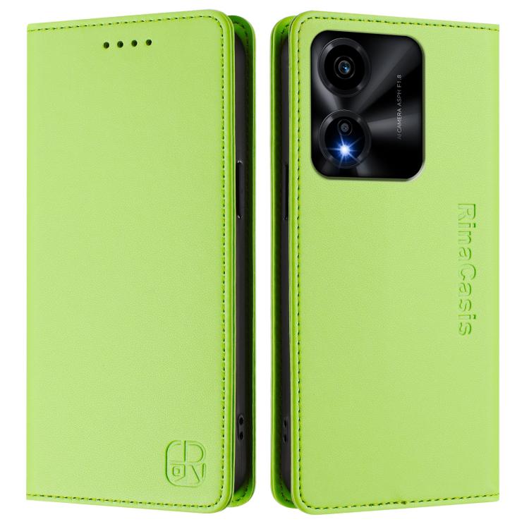For Honor X5c Plus RC01 Dual-Folded Magnetic Suction RFID Leather Phone Case