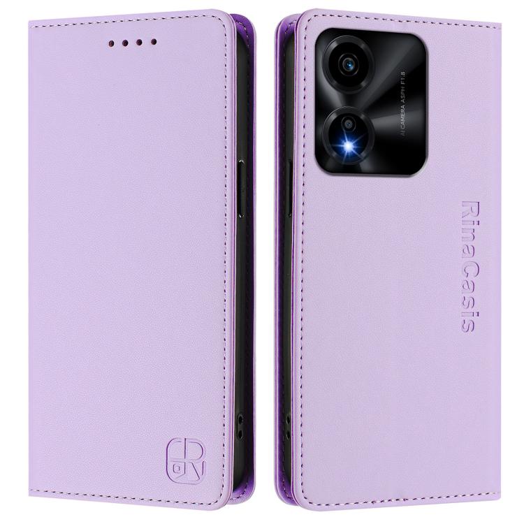 For Honor X5c Plus RC01 Dual-Folded Magnetic Suction RFID Leather Phone Case